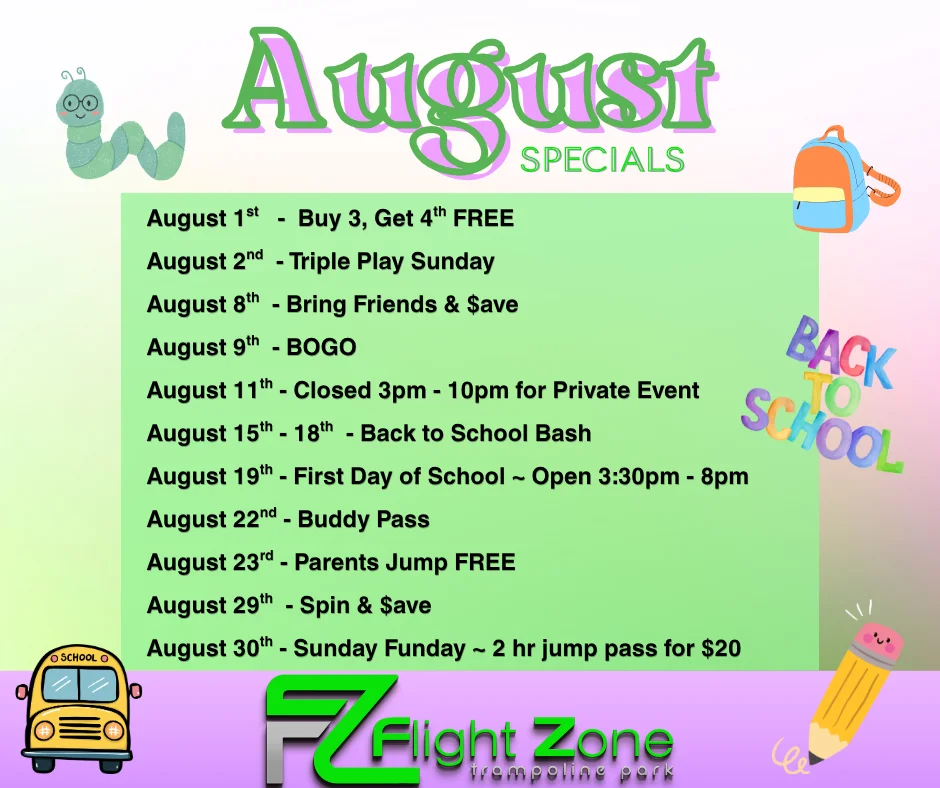 August 2026 Specials